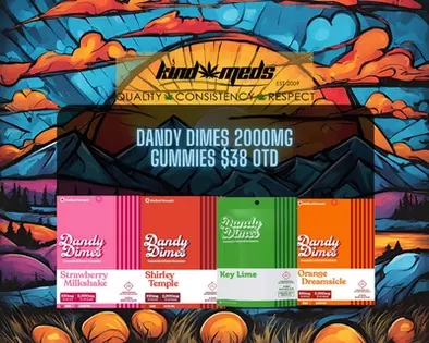 Dandy Dimes 2000mg Gummies $38.21 OTD - 18+ MED only