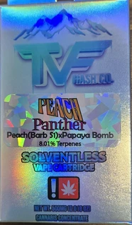 (g) Treasure Valley's Finest! 0.5g PEACH PANTHER Hash Rosin Cart