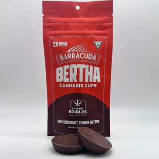 (each) Chocolate - Barracuda Bertha Cups - Milk Chocolate Peanut Butter - (2 x100mg)