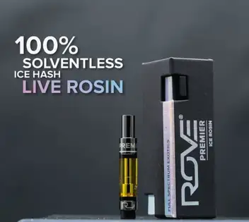(g) ROVE Live Rosin Premier |Tropicana Cookies Solventless ICE Hash Live Rosin Vape Cart| Full Spectrum |SATIVA |0.5g|
