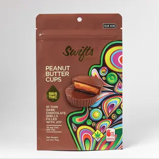 (each) Dark PB Cups Indica 100mg - Swifts Edibles - 10 Pack