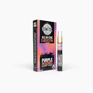 (g) PURPLE PEACHES - LIVE ROSIN ALL-IN-ONE - .5G - HYBRID - DECIBEL GARDENS