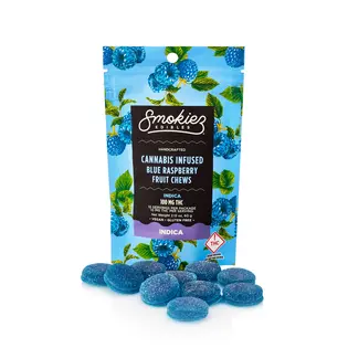 (each) Smokiez Gummies - Sweet Blue Raspberry - Indica - 100mg