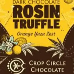 (each)  Crop Circle: Dark Chocolate Orange Yuzu Zest Rosin Truffle (Single)