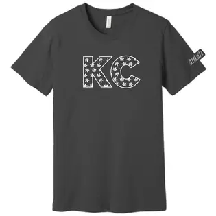 (each) KC Cannabis Leaf T-Shirt Asphalt Grey