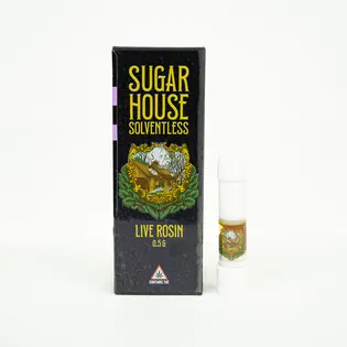 (g) Sugar House Solventless | Live Rosin 0.5g Cartridge |