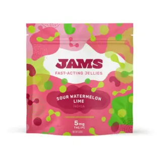 (each) Grassroots Jams Gummies Fast Acting  Sour Watermelon Lime 10pk (H) 50mg