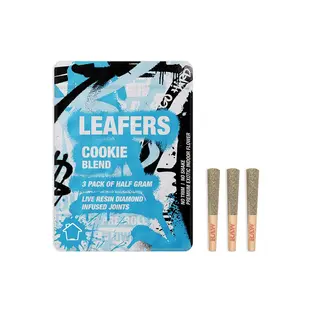 (each) Leafers Infused Live Resin Diamond Preroll .5g 3 PK Cookie Blend