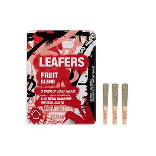 (each) Leafers Infused Live Resin Diamond Preroll .5g 3 PK Fruit Blend