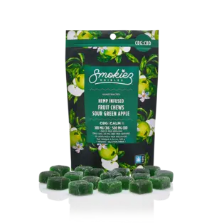 (each) Smokiez 20pc - Sour Green Apple CBD-CBG 500mg