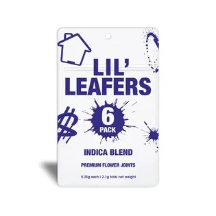 (each) LiL' Leafers Premium Flower Joints 2.1g: 6pk Indica Blend