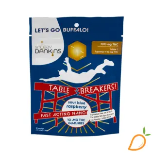 (0.1g) 100mg Sour Blue Raspberry Table Breakers Nanos Snobby Dankins