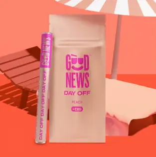 (0.3g) Good News | Day Off: Peach CBD 2:1 - Distillate | Disposable Vape