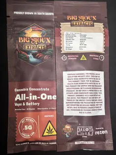 (g) Big Sioux Bud - Cap Junky .5g Hybrid Disposable Vape