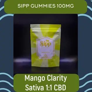(each) The Sipp | Mango Sativa Gummies 1:1 CBD 100mg