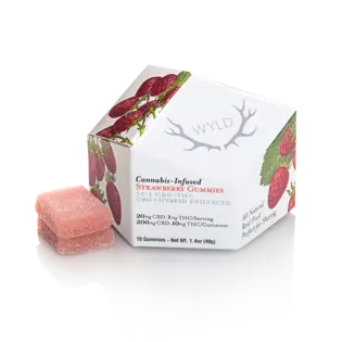 (each) WYLD 10pc - Strawberry Gummies 20:1 CBD 100mg