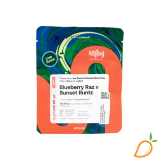 (0.1g) 100mg Blueberry Raz x Holy Roller Live Resin Gummies MFNY