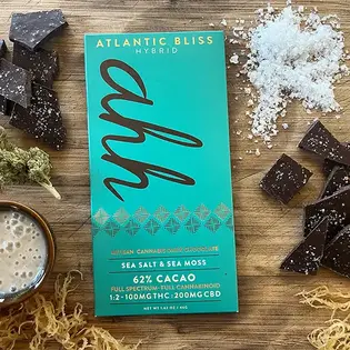 (1.0g) Ahh - Atlantic Bliss (2:1 CBD:THC) - Chocolate Bar - 100mg