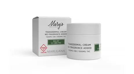 (1.0g) 1000mg Transdermal Cream | "Relief" 1:1 THC:CBD