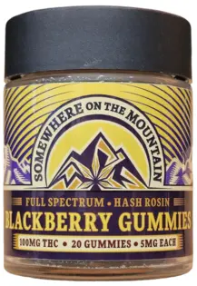 (each) Somewhere On The Mountain Blackberry Hash Rosin Gummies 100 mg THC