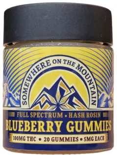 (each) Somewhere On The Mountain Blueberry Hash Rosin Gummies 100 mg THC