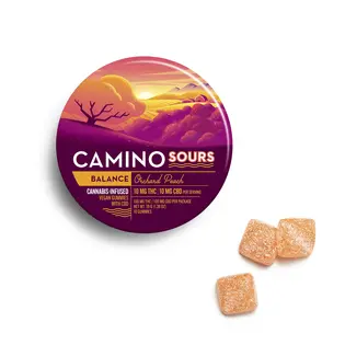 (0.1g) Camino Sours 1:1 Orchard Peach Gummies - 10 Pack