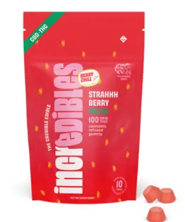 (0.1g) Incredibles 1:1 Strahhhberry Gummies 100mg (THC:CBD)