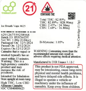 (1.0g) Ice Breath Vape 4625