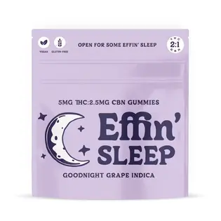 (1.0g) Effin Sleep Goodnight Grape 2:1 THC:CBN Gummies 5mg x 10-Pack
