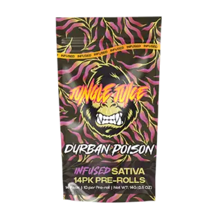 (14.0g) Durban Poison 14pk Infused Pre-Rolls
