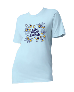 (large) BLUEBERRY CRUMBLE FINE JERSEY T-SHIRT - POWDER BLUE (L)
