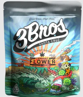 (3.5g) 3 Bros - Strawberries & Cream - Indoor - - Sativa