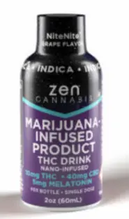(0.01g) 1:4 THC/CBD 5mg Melatonin Nite Nite Grape Nano Infused Shot (I) - Zen - 10mg Shot