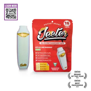 (1.0g) Apples And Bananas Jeeter All In One Diamonds Vape | Pocket Ready | 1g | Hybrid