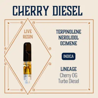 (0.5g) Cherry Diesel Live Resin Cartridge | 0.5g