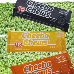 (each) Cheeba Chews | Indica Chocolate Taffy | 100mg