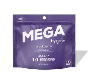 (each) Indica Blackberry Mega Pearls 1:1 THC:CBN | 1000mg 10pk