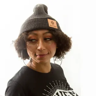 (each) Haven - Main Collection - Charcoal Leather Beanie