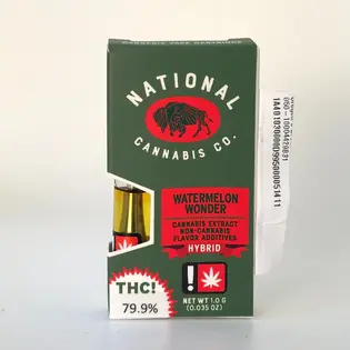 (each) National Cannabis - Watermelon Wonder 1g Cartridge
