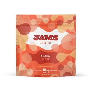(each) Jellies Peach Gummies 100mg (10-Pack | 10mg Each)