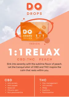 (each) DO Drops | Chews | Peach 1:1 | Relax | 10 x 10mg CBD : 10mg THC