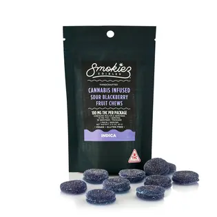 (each) Smokiez Chews 10mg Sour Blackberry Indica