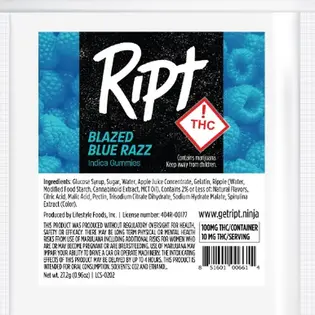 (each) Ript - Blazed Blue Razz Gummies - Indica