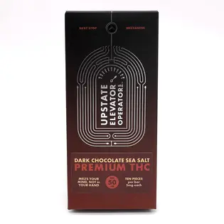 (each) Dark Chocolate Sea Salt Bar | 50mg THC | Upstate Elevator
